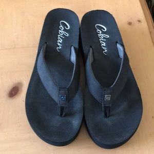 Black flip flops